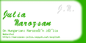 julia marozsan business card